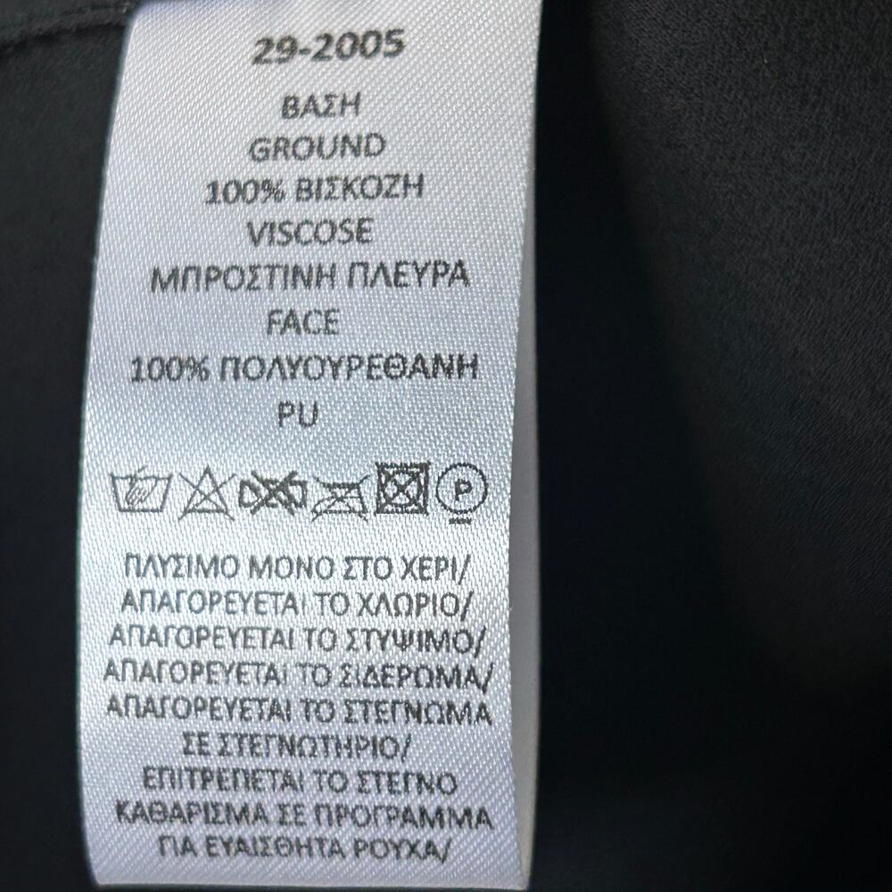 Access Blouse Shirt Black Chiffon Faux Leather Whimsygoth Dark Romantic‎ Sz XXL - Picture 7 of 10